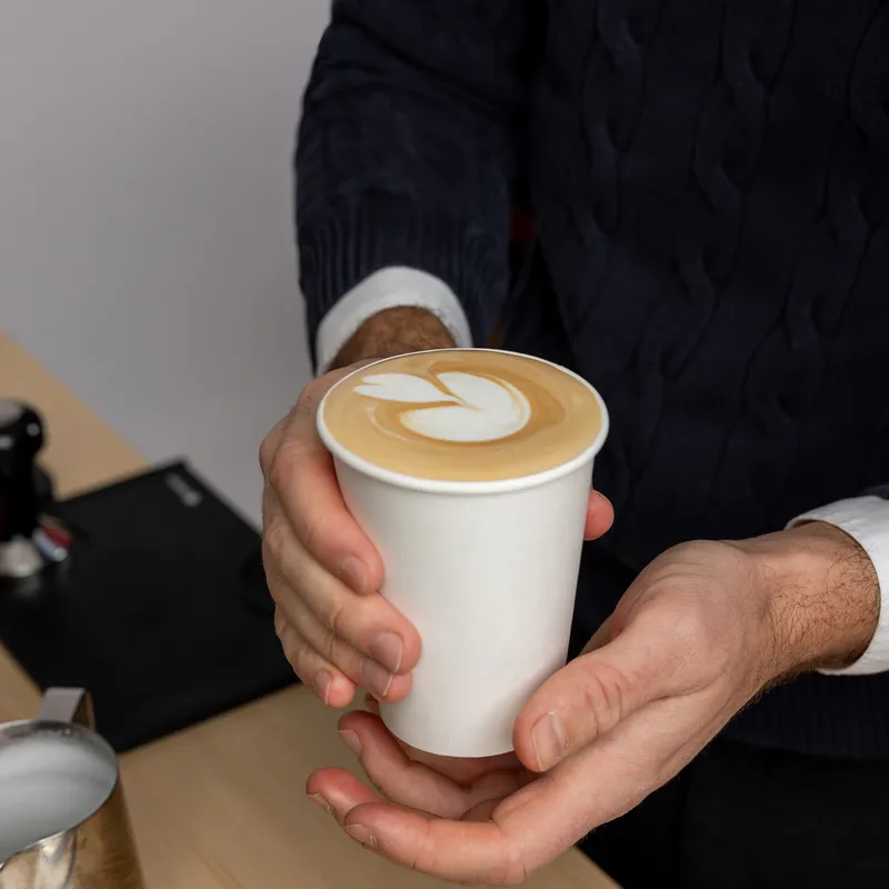 Hand-poured latte art coffee
