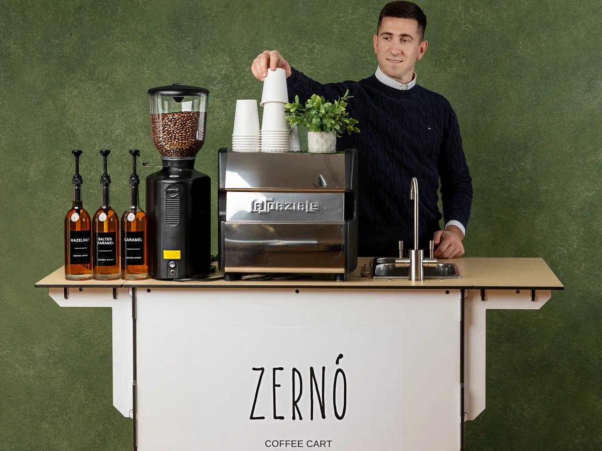 Zerno Coffee Cart serving an event in New York City, NY