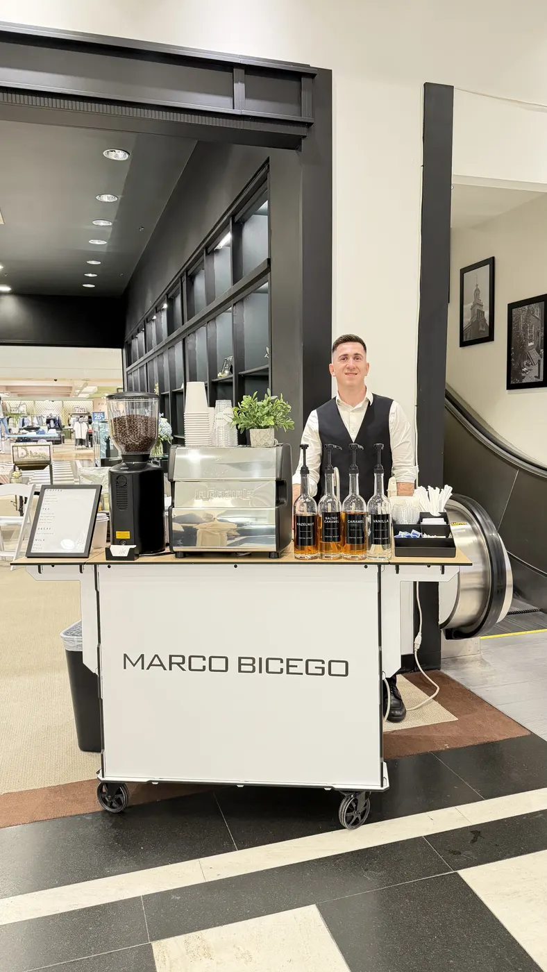 Coffee cart at a brand activation event