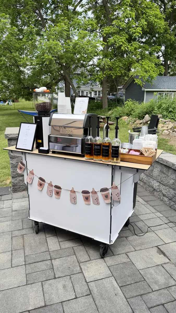 Coffee cart setup at a private party